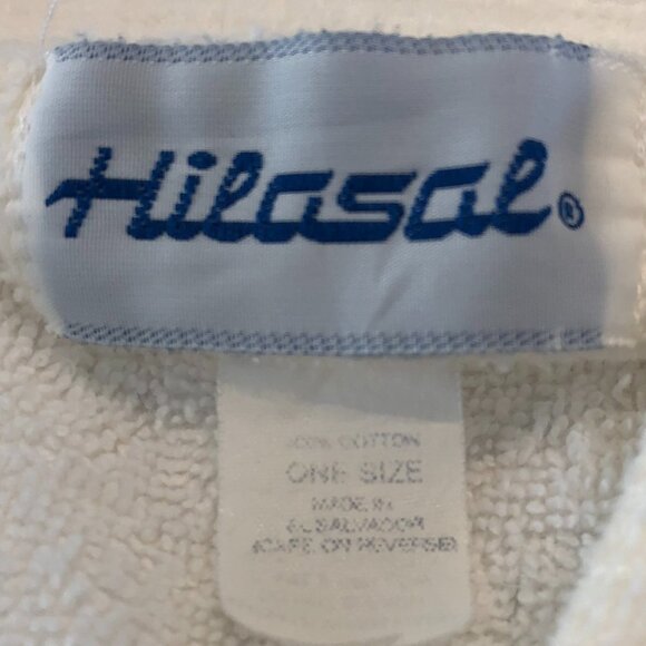 Hilasal Athleisure Open Front Heavy Terry Unisex Belted Bathrobe in White Sz OS - Picture 7 of 9